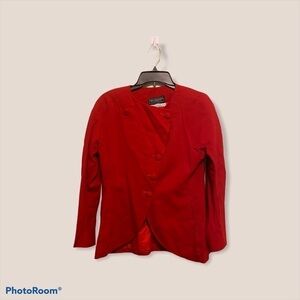 Tom Kleiner Red Hand Made Button Front Jacket 4